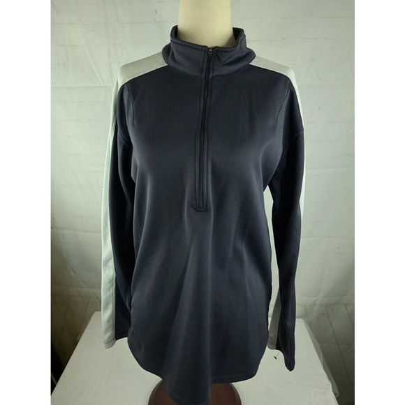 Women’s Nike Dri-Fit 1/4 Zip Pullover Size Large (12-14) Gray Long Sleeve EUC - Picture 1 of 6